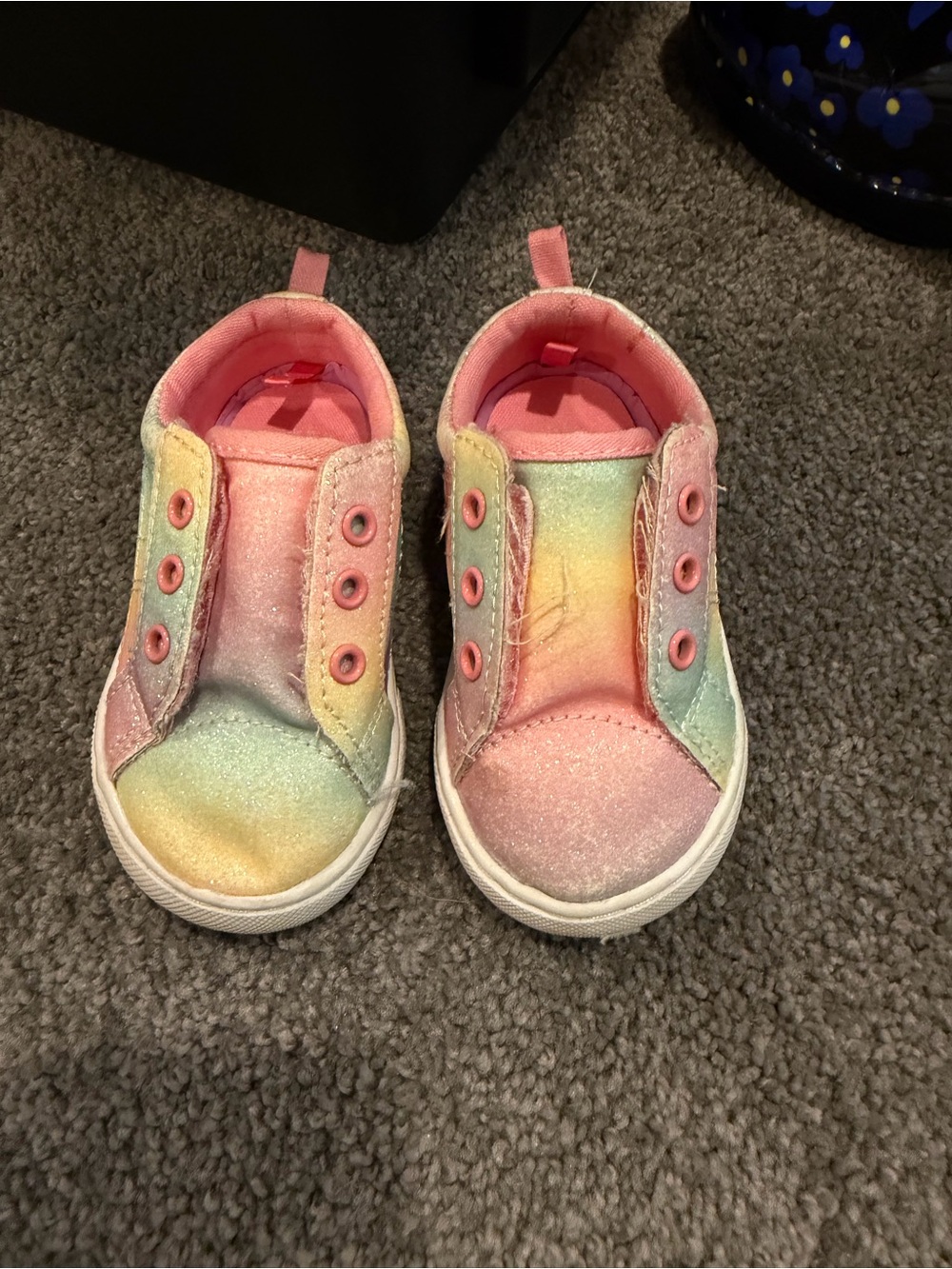 wonder nation Kids Glitter Slip-On Sneakers - Pink Multicolor